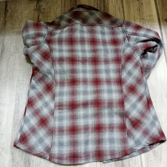 Women's Flannel Fleece Lined Snap Button Heavy Shirt Jacket NEW Lot of 2 - Picture 3 of 14